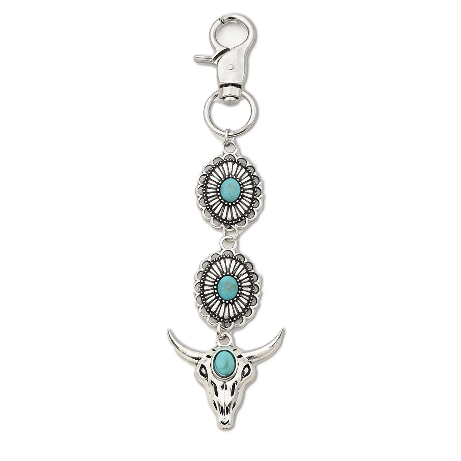 Western Keychain Bag Charms - Boho Turquoise Purse Charm Car Key Chain Bags Accessories Women Cowgirl Birthday Gifts Keychain Accessory