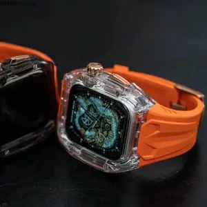 Clear Transparent Full Protection Case Mod Set Equipped With Flexible TPU Watch Band, Wide Compatibility For 49Mm Ultra And 44/45Mm Series 9 Through 4 Smart Watches, Lightweight Anti-Collision Accessory Perfect For All-Day Outdoor Sports Training