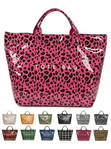 Large Capacity tote bag Handbag for Women, Shopper handbag, Casual Trendy Versatile High-quality Daily Commuting Bag, Fashionable Shopping Bag, Reusable Grocery Bags, Leopard Print Bag, Shopping Bags For Groceries