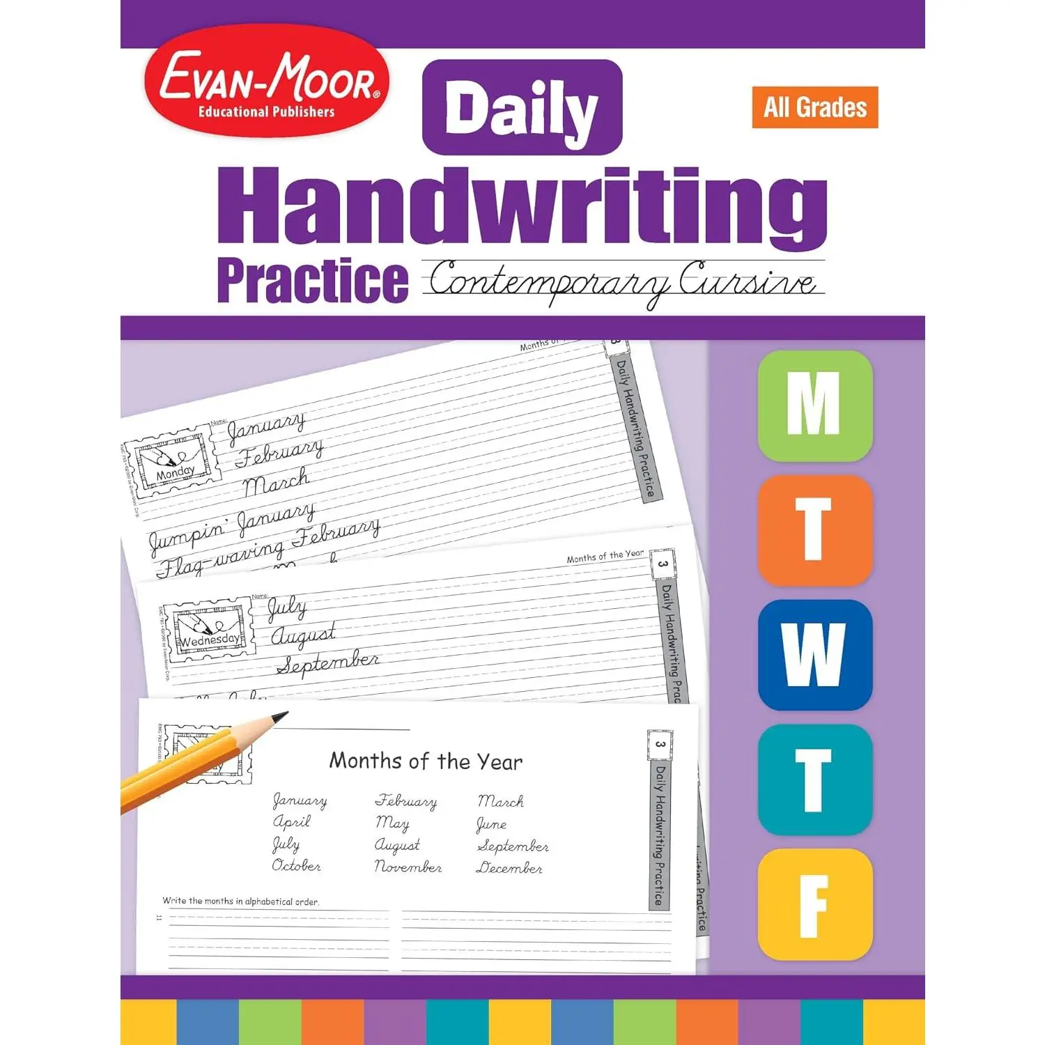 Evan-Moor Daily Handwriting Practice Contemporary Cursive, -Grade 6, Homeschooling and Classroom Resource Workbook, Penmanship, Writing, Letter Placement, Spacing, Alphabet Synonyms - Paperback