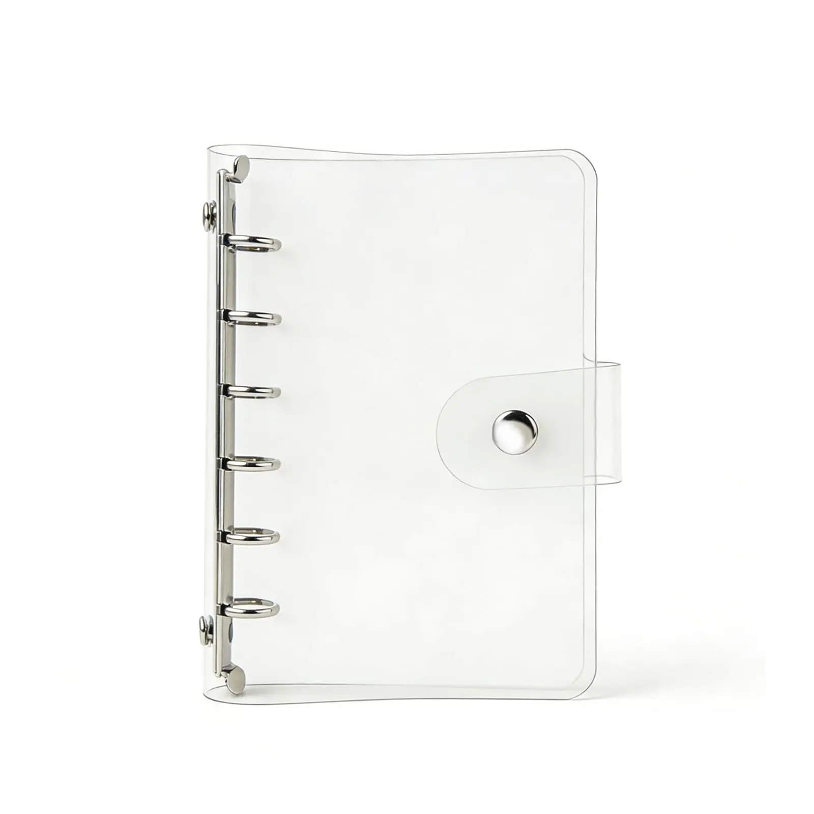 A7 Binder 6 Ring Clear PVC Planner Cover, Refillable Notebook Shell, Budget Organizer, Stainless Steel Rings, Travel Journal, Diary, Sketchbook