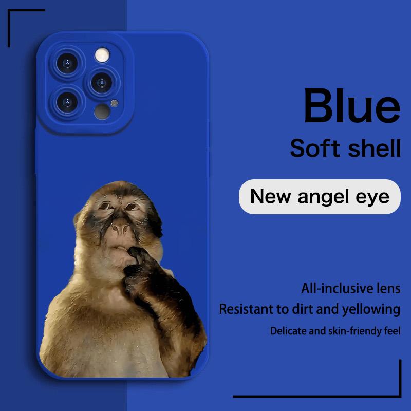 Cute Monkey Pattern Phone Case , TPU Soft Silicone , Fully Protected and Shockproof For iPhone17 Pro Max 17 Air  16 15 15Pro Max 14 14Pro 13 12 11 X 16promax Plus Funny