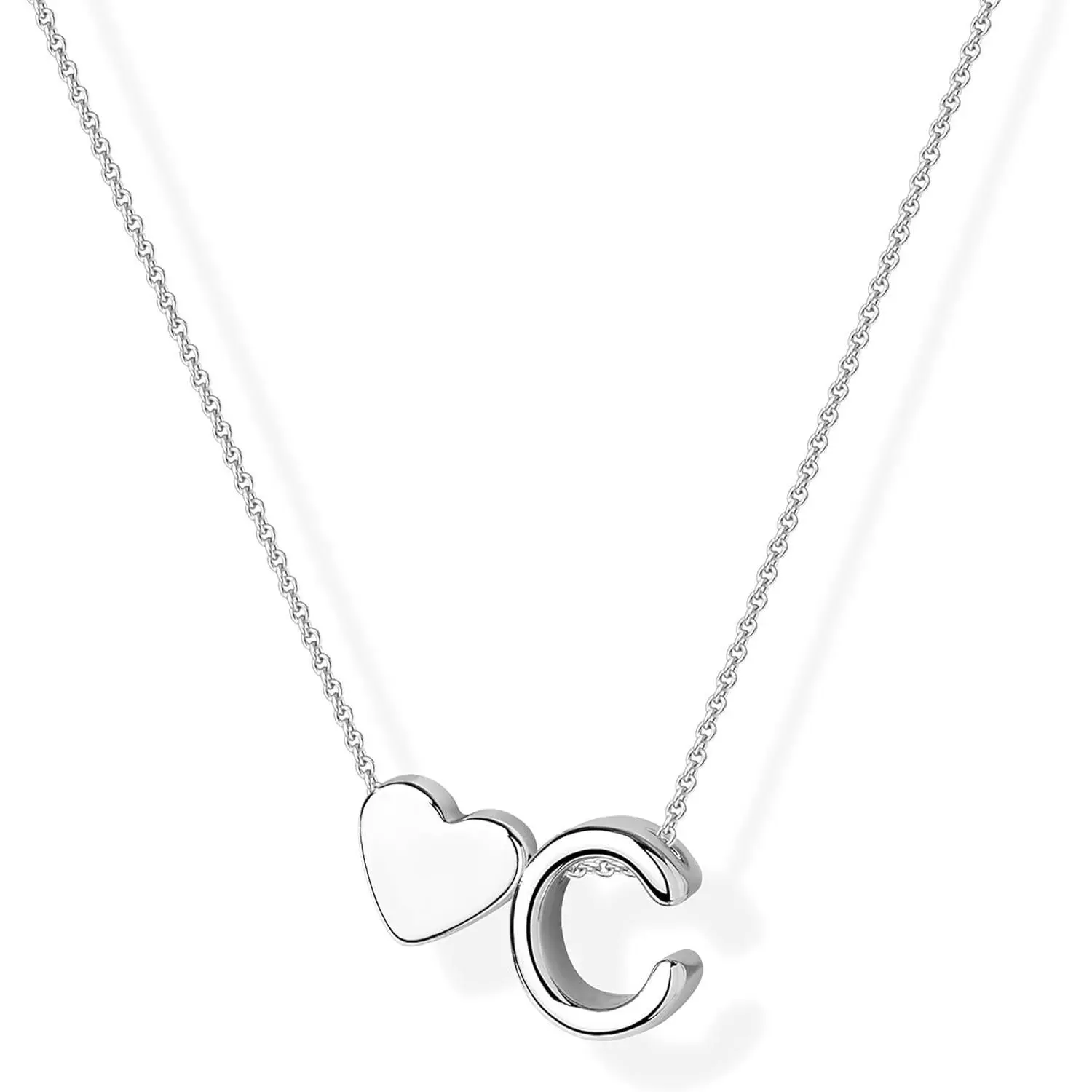 Inerney Gold Heart Initial Necklace for Women 14K Gold Plated A-Z Letter Pendant Necklace Dainty Tiny Heart Monogram Necklace Personalized Name Necklace Gift Jewelry for Women