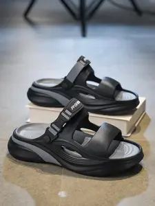 Men's Summer Thick Sole Sandals, Adjustable Strap, Fashionable Sporty Style, Breathable, Anti-Slip, Lightweight, Comfortable, Versatile
