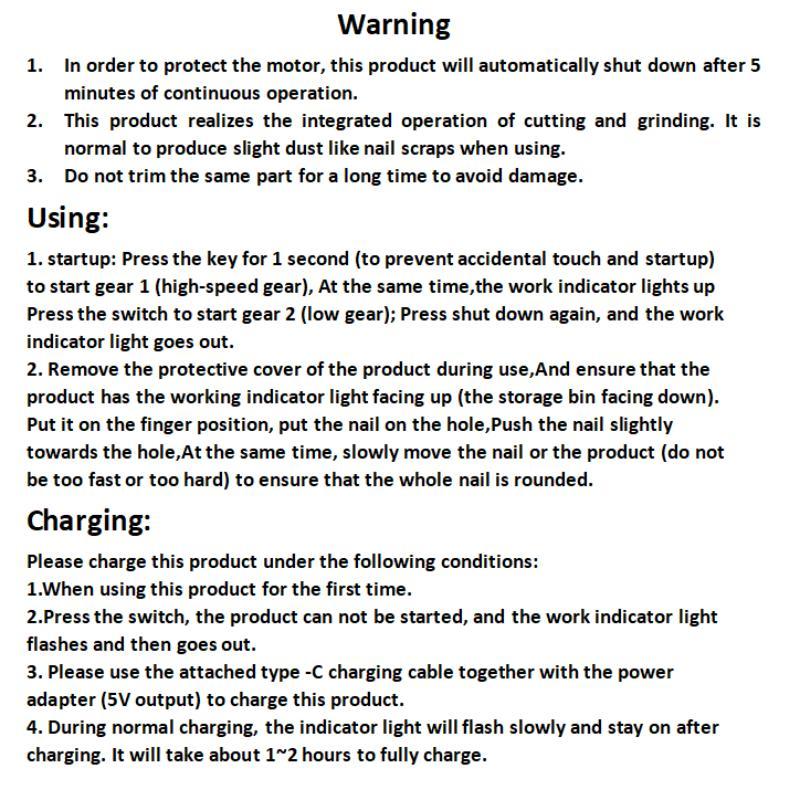 3-in-1 Nail Trimmer, Grinder and Polisher with Precision Blade, Portable and Lightweight with Auxiliary Safety Protection, Home Manicure Kit, Gift for Family