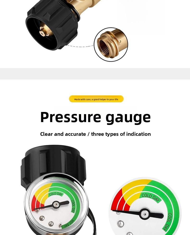 Vevor QCC1 Propane Tank Adapter Brass POL to 1lb Cylinder Converter for Gas Grills Camping Stoves and Outdoor Tools Set Electric Power Equipment