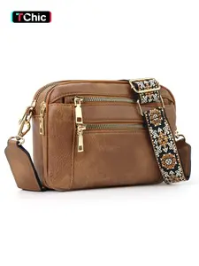 Bohemian Crossbody Purse for Women, Small Crossbody Bags Trendy Vegan PU Leather with Adjustable Shoulder Strap, Women's Shoulder Bag, Handbag, Vintage Design, Lightweight & Spacious, Perfect for Daily Use