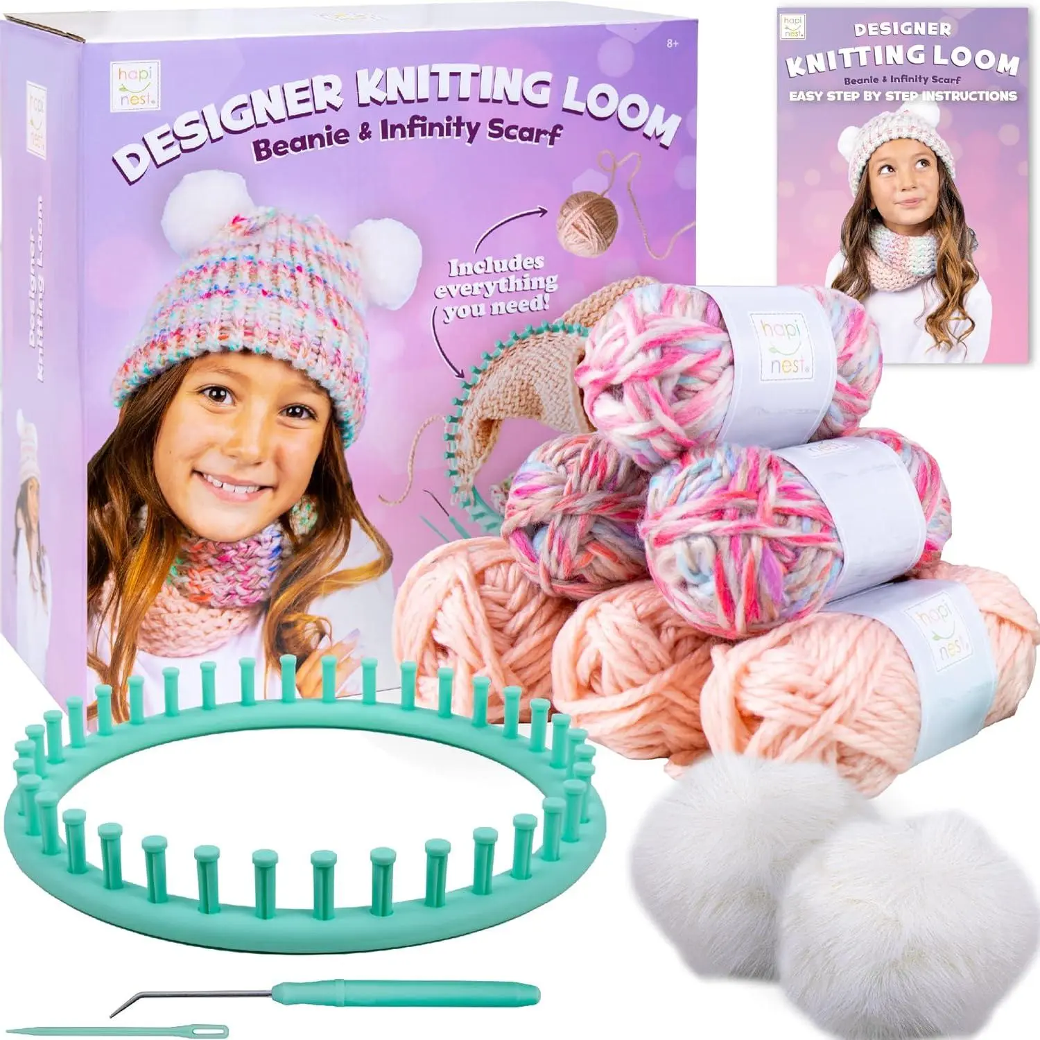 Learn to Knit Hat and Scarf Knitting Loom Kit for  Ages 8-12
