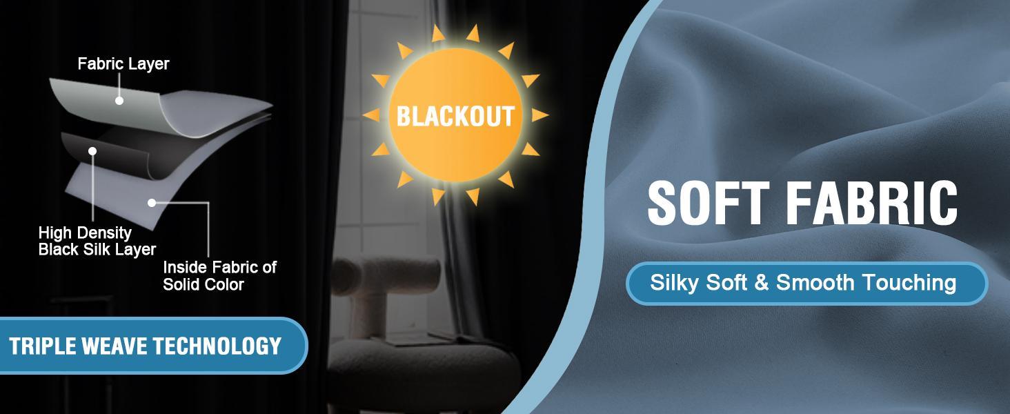 H.VERSAILTEX Blackout Curtain 2 Panels for Bedroom Thermal Insulated Room Darkening Curtains for Living Room Energy Saving Curtains for Patio Door Grommet Top