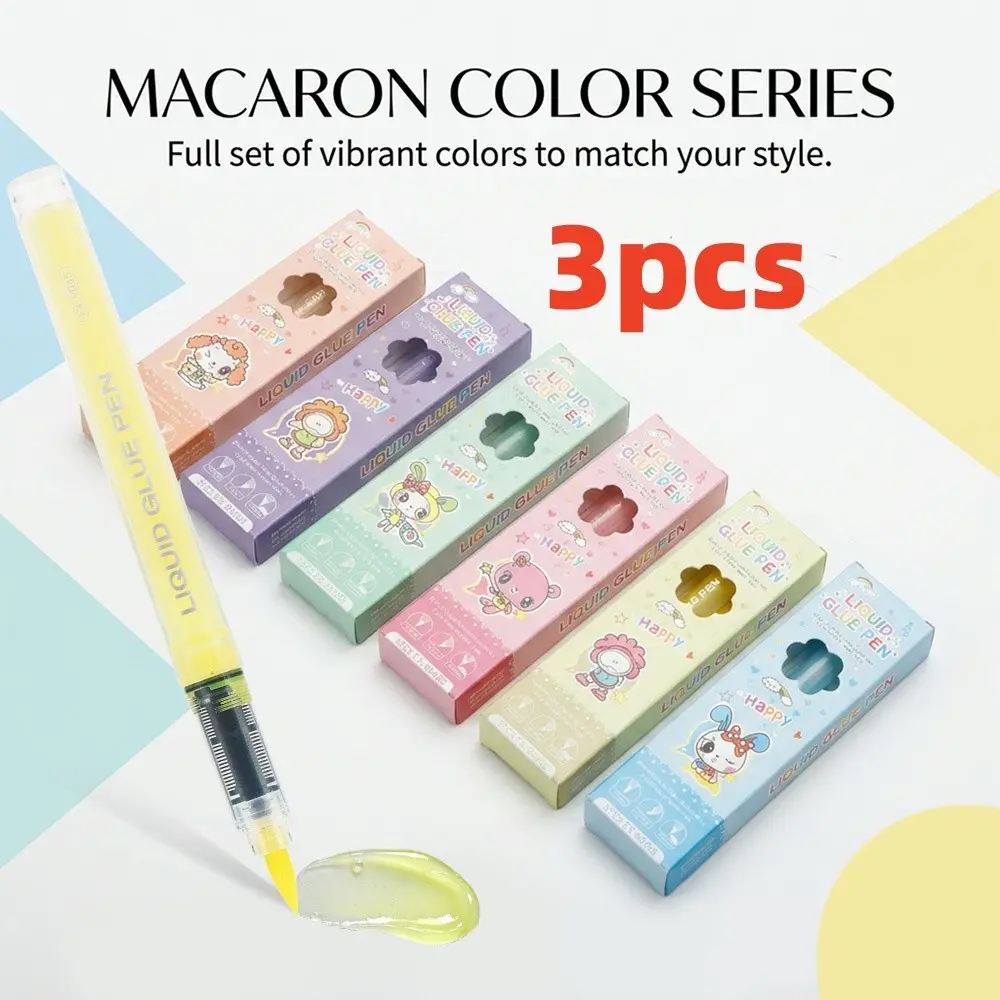 3-Pack High Viscosity Gel Glue Sticks, Smooth Application, Portable Adhesive, Super Strong Adhesion for Bullet Journals, Paper, Envelopes, Office Use, School Supplies
