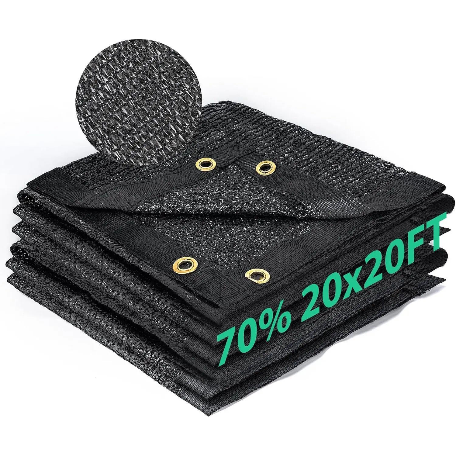 70% Shade Cloth 20x20 ft, Breathable HDPE Mesh Sun Shade Tarp for Garden & Greenhouse, UV Resistant Outdoor Shade Fabric with Copper Grommets for Plants, Patio, Yard