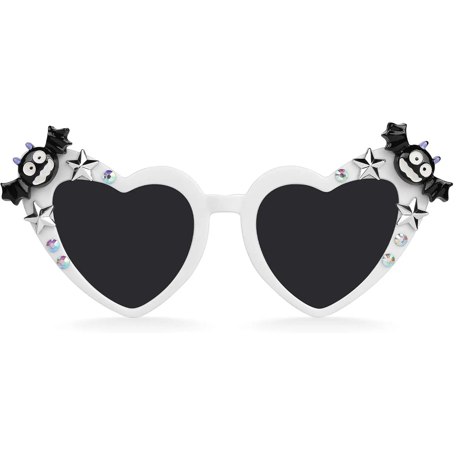 Halloween Sunglasses, Funny Gothic Heart Shaped Sun Glasses for Women Men, Bat Wing Glasses  Festival Party Favors Costume Accessory