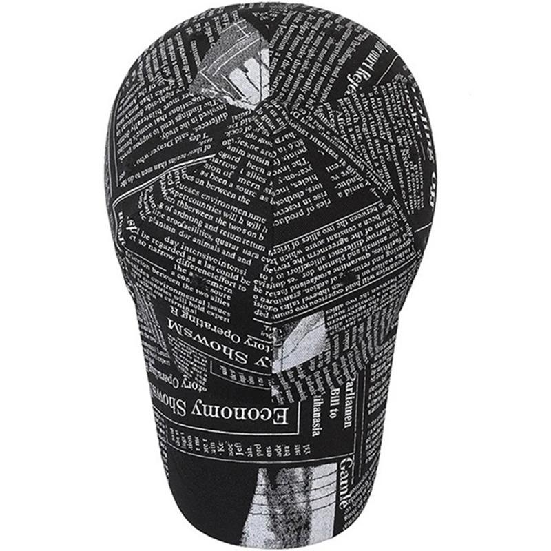 Hot Sale Unisex Casual Graffiti Newspaper Design Baseball Cap Street Hip Hop Sunscreen Outdoor Hat For Women And Men