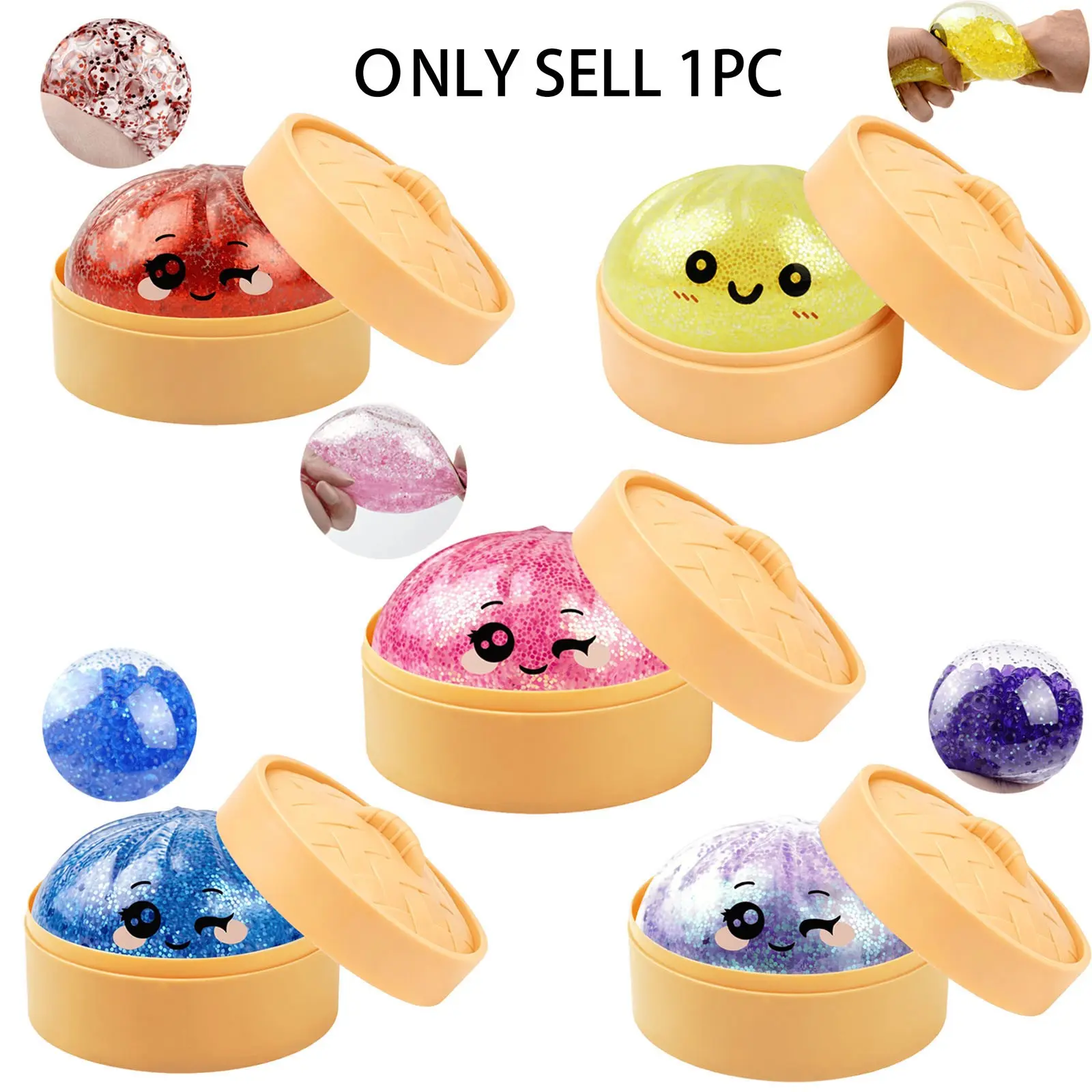 Flashy Dumpling Stress Relief Toy, Soft Squeeze Box, Anxiety Relief Play Dough, Grasping Toy for Relaxation, Fun Sensory Activity, Sensory Fidget Tool, Crazy Fun Dumpling Squishy