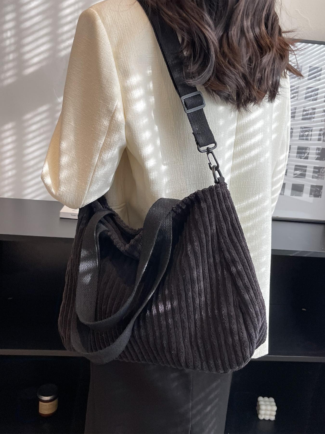 Summer 2025 New Arrival Women's Preppy Minimalist Tote Bag As Gift, Trendy Large Capacity Shoulder Bag, All-match Shoulder Bag for Daily & School Use, Clean Girl Commuter Bag for Teen Student, Valentine's Day, Gift, Everyday Bag