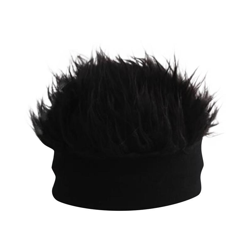 Hat Handsome Simulation Wig Short Hair Retro Hip Hop Spoon Sugar Free Melon Skin Black Gang Landlord Party Favours 2025 New