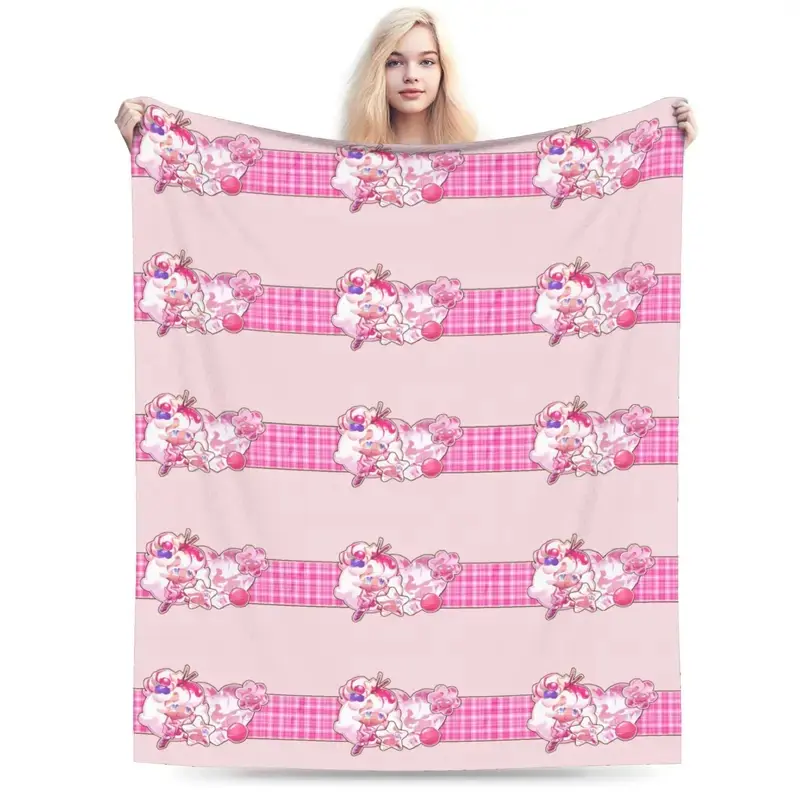 Parfait Cookie Blanket Flannel Spring/Autumn Cookie Run Kingdom Portable Super Soft Throw Blankets for Sofa Bedroom Bedspread