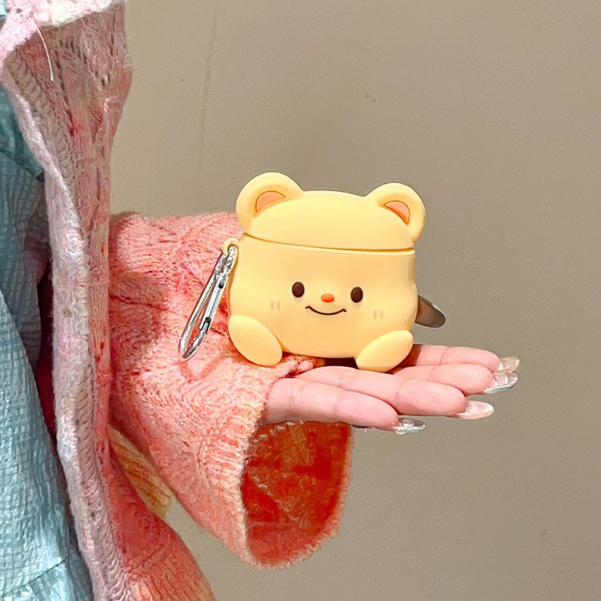 Cute Butter Bear Cartoon Protective Case For AirPods 4 Bluetooth Earbud Case Earphone Protective Cover