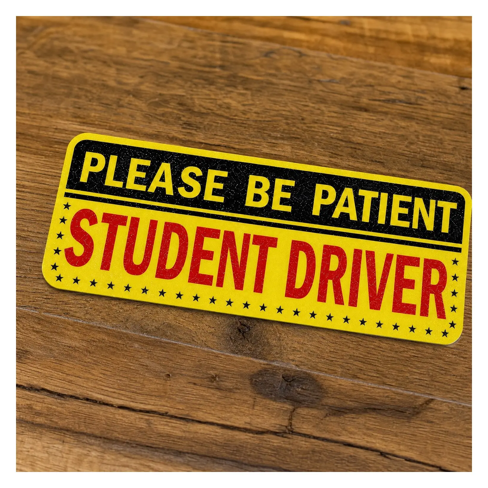 5-Pack Student Driver Stickers (Non-Magnetic) - Reusable Reflective Please Be Patient Car Bumper Window Decals, Scratch-Free Weather-ResistantGift