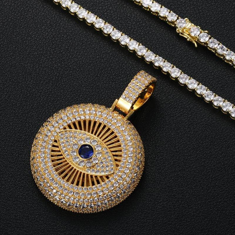 Hot-Selling New Devil'S Eye Pendant With Micro-Inlaid Zircon, Hip-Hop Trendy Accessory