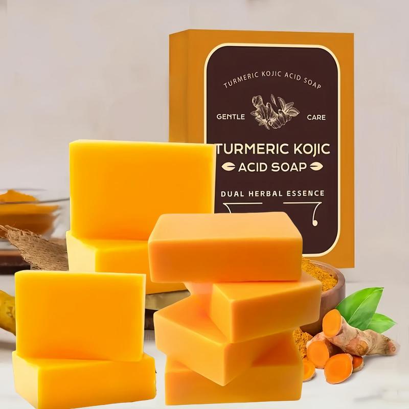 Turmeric Kojic Acid Soap Bar, Natural Soap Bar with Soap Saver Bag, Moisturizing Gentle Kojic Acid Soap Bar Set for All Skin Types