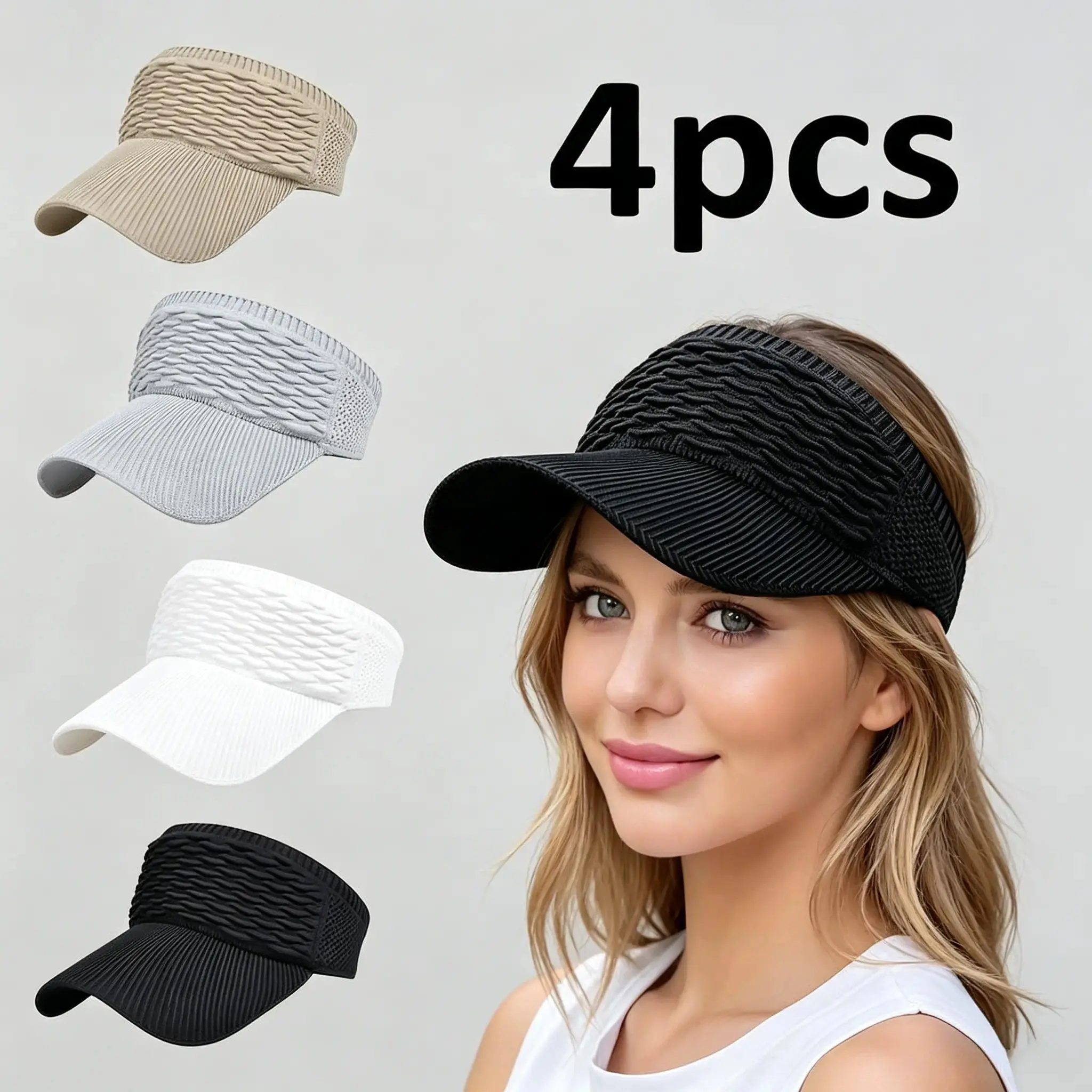 Breathable Open-Top Visor Hat for Men and Women — Lightweight UV-Protective Sun Shade for Running, Cycling, Hiking, Tennis, and Outdoor Fitness Activities