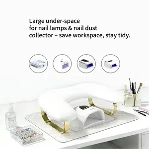 U-Shape Nail Art Hand Pillow, Ergonomic PU Leather Pad, Metal Stand, Non-Slip Rubber Feet, DIY Manicure Tool, Options