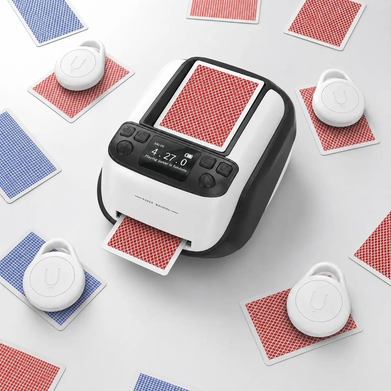 Automatic Card Dealer, Card Shuffler for 1/2 Decks, with 4 Drawing Remotes, Card Dealer Machine USB Rechargeable, 360° & 180° Rotation, Compatible with Poker, Bridge, Blackjack & More