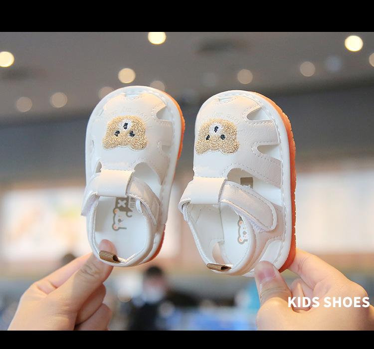 Summer Baby Toddler Shoes Children's Squeaky Soft Sole Covered Toe Sandals
