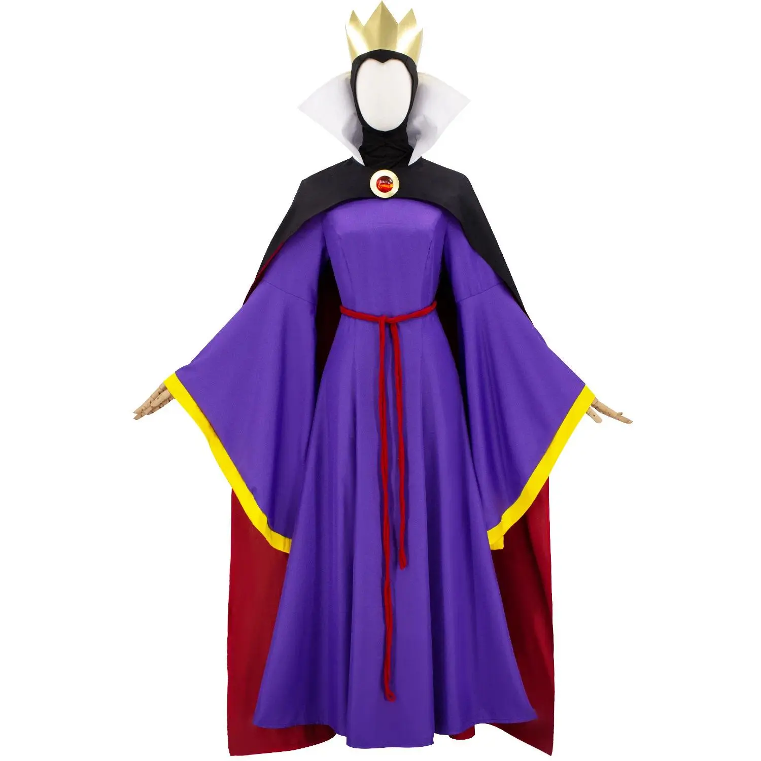 Snow Cos White Evil Queen Cosplay Costume with Crown Evil Queen Costume Villainous Woman Cosplay Costume Halloween Costumes