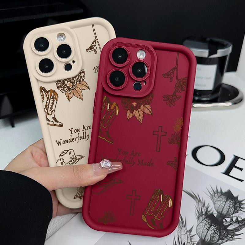 Western Religion Pattern TPU Phone Case for iPhone 17 15 16 14 Pro Max 13 12 11 XR XS Plus Air E Shockproof Drop Protection Rugged Durable Silicone Cover Cellphone Protective Casing