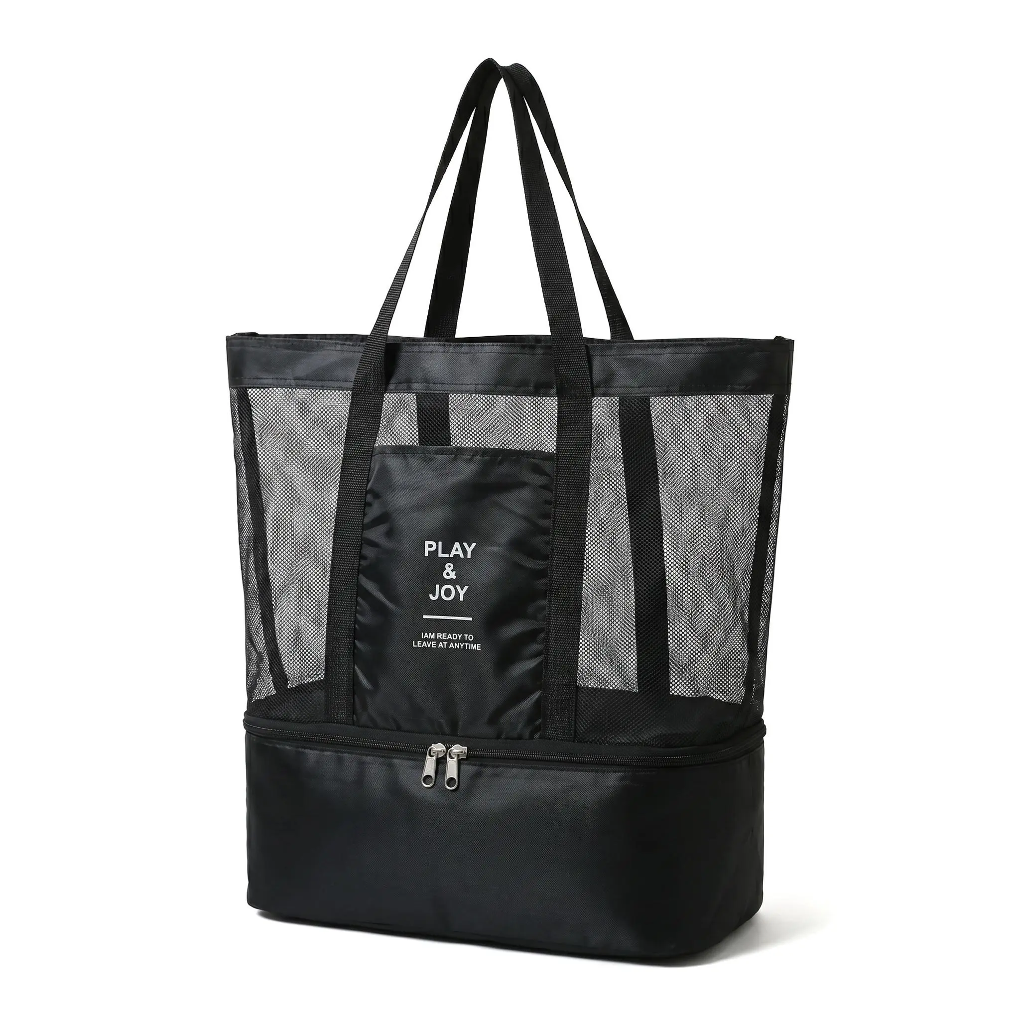 Large Capacity Mesh Beach Bag With Cooler Compartment Wet Dry Separation Pool Tote Summer Vacation Essentials Travel Gym Bag For Women Picnic Organizer Water Resistant Bottom Trendy Everyday Tote