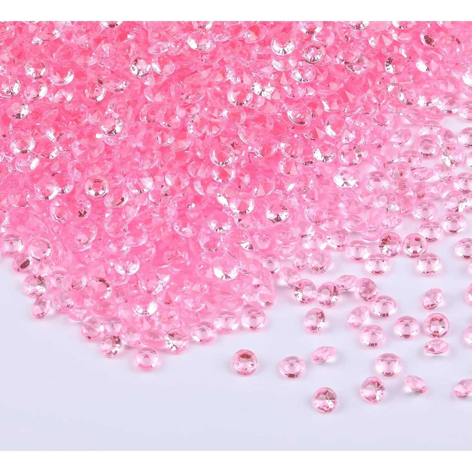 10000 Pcs/Pack 4.5mm Pink Acrylic Crystal Rhinestone Diamond Confetti Table Scatter Vase Fillers for Wedding Bridal Shower Party Decorations