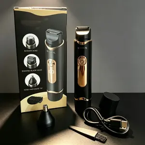 3-In-1 Grooming Trimmer for Men Women, Type-C USB Rechargeable, Wet Dry Painless Precision Clipper, Portable Travel Groomer with LED Light