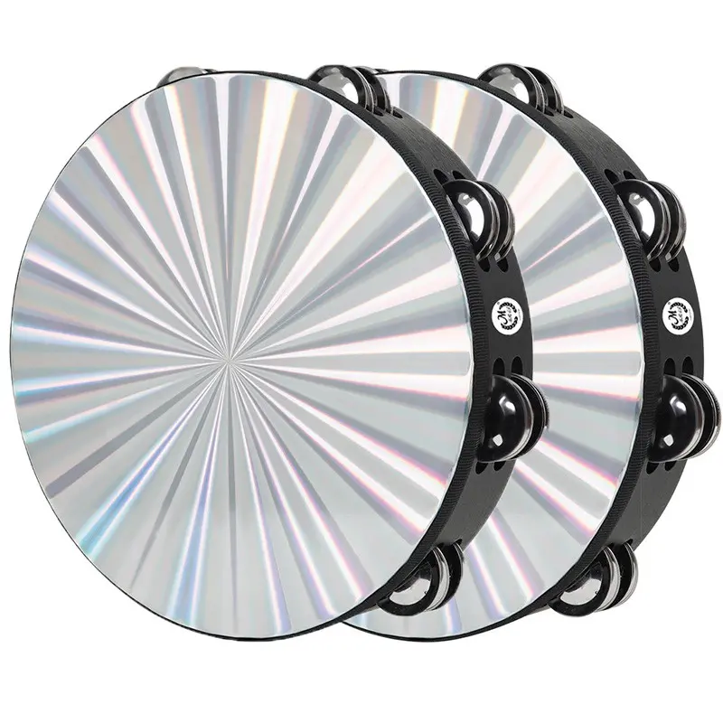 2 Counts Double Row Tambourine for Teenager & Adults, Musical Instrument for Home Party Worship