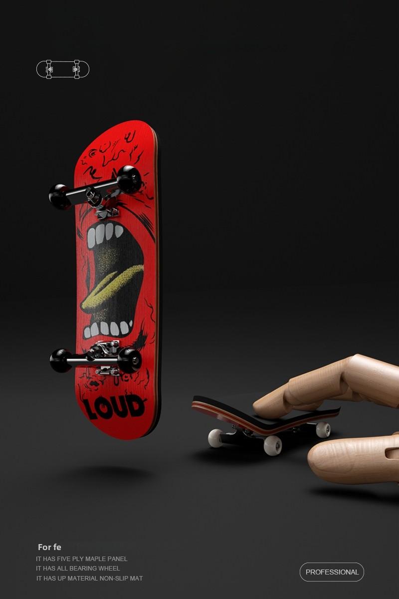 Pro Wooden Fingerboard DIY Kit| 5-Ply Maple Deck & High-Speed Bearing Wheels| Premium PU Grip Tape Mini Skateboard Desk Toy