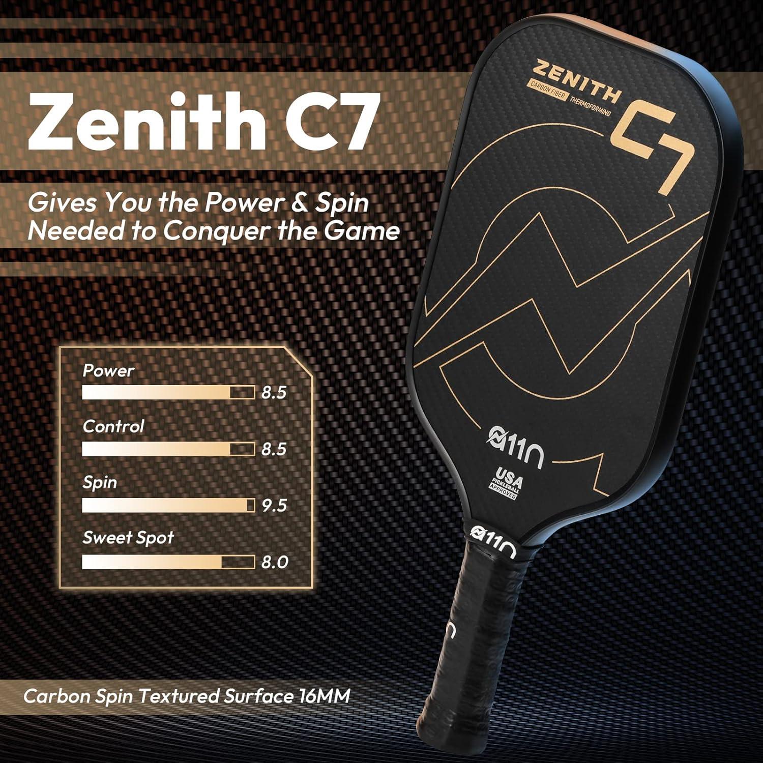 Pickleball Paddle 16mm | T700 Carbon Fiber with  Injected Walls | Enlarged Sweet Spot | Elongated or Wide  Shape