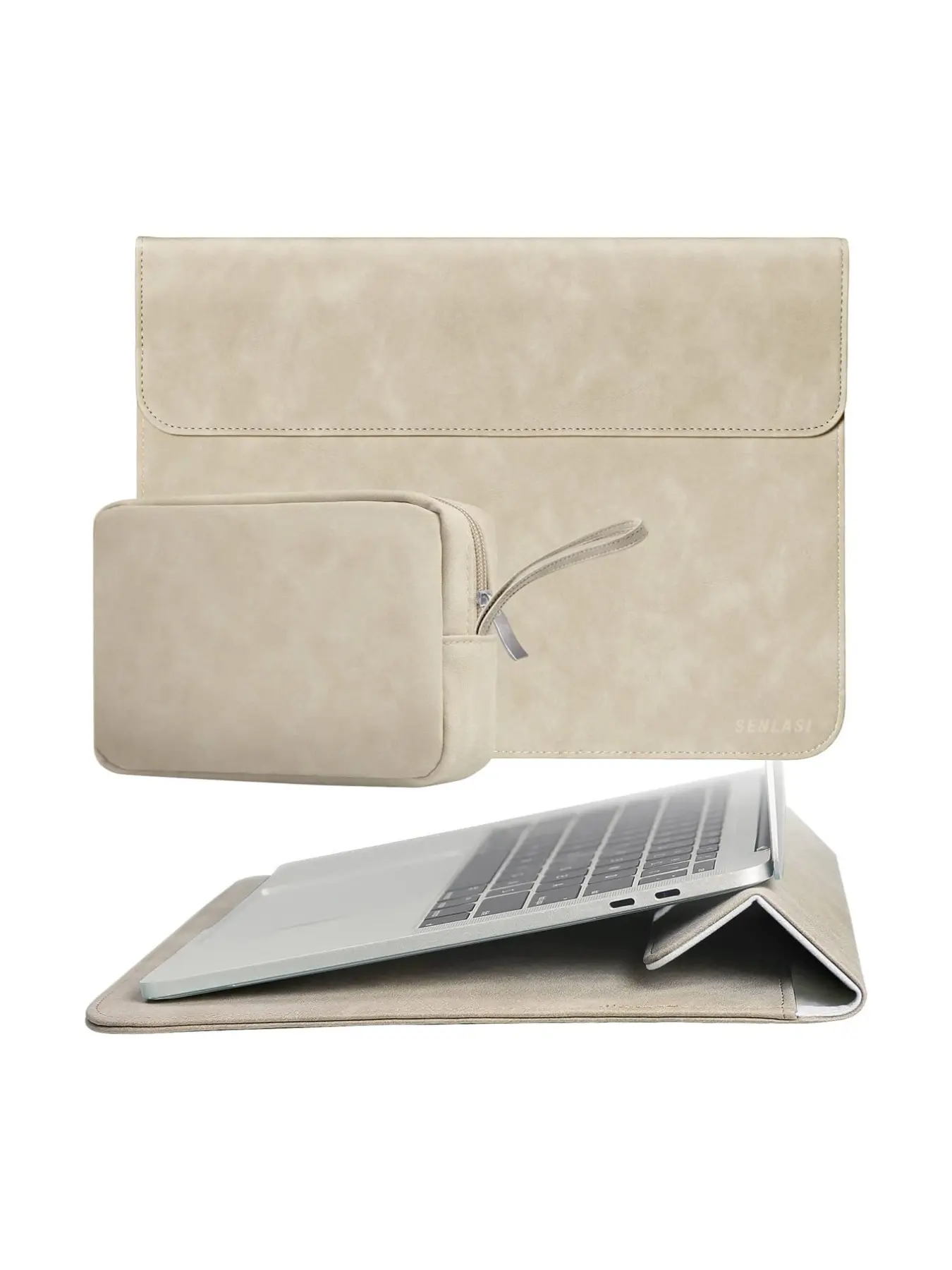 13/14 Inches Laptop Sleeve Bag, PU Leather Protective Cover, Durable PU Cover, Accessory Bag for Macbook, iPad, Hp Chromebook, Surface Notebook, Portable Laptop Sleeves