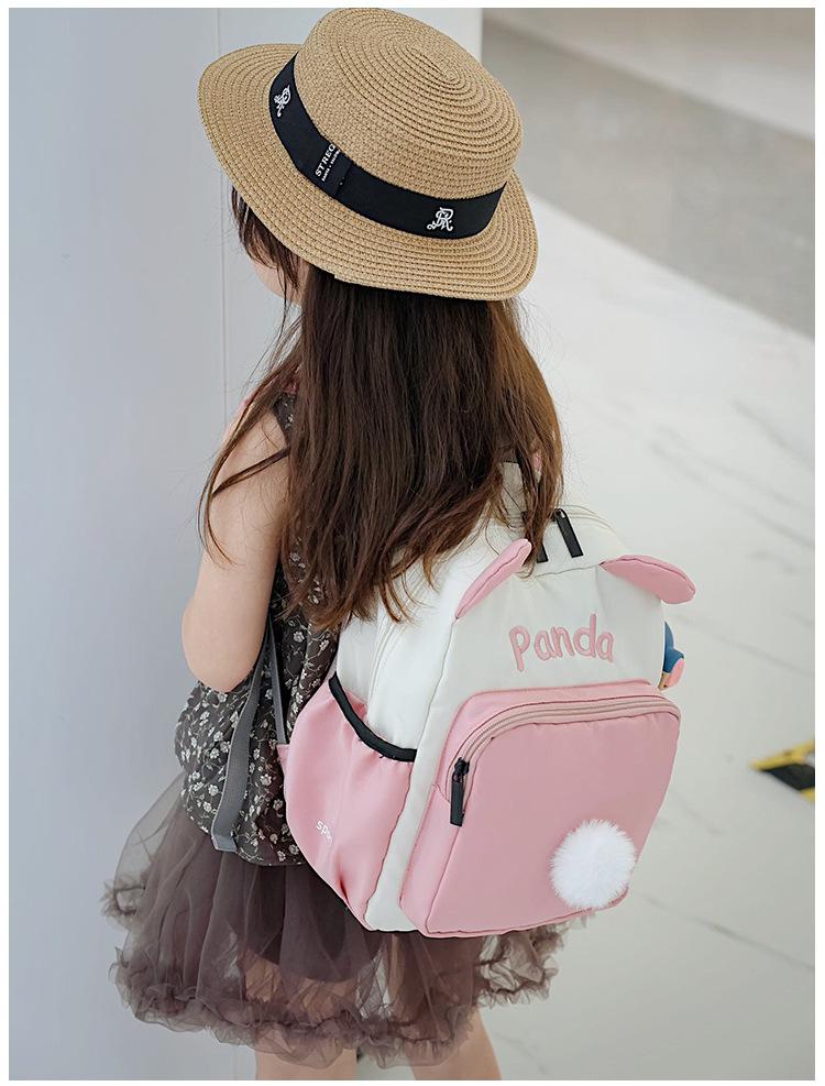 Kindergarten Color-Block Canvas Backpack 2026 Back-to-School Season Children's Fashion Backpack Baby Anti-Lost School Bag