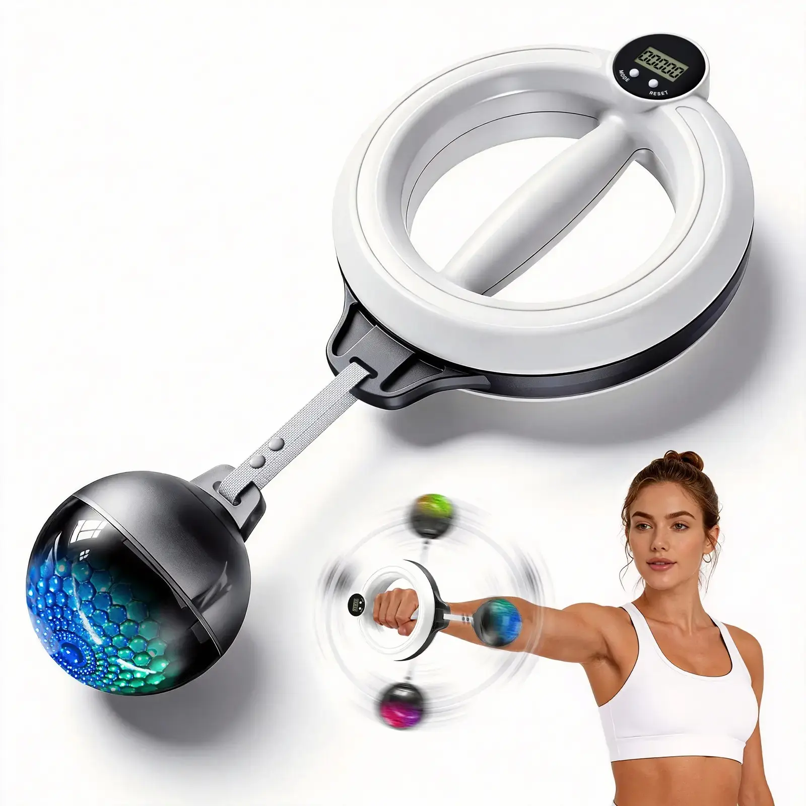 360 Rotation Wrist and Forearm Trainer, Unisex Upper Body Strength Tool, Portable Home Gym Equipment, Arm Shoulder Chest Workout Device