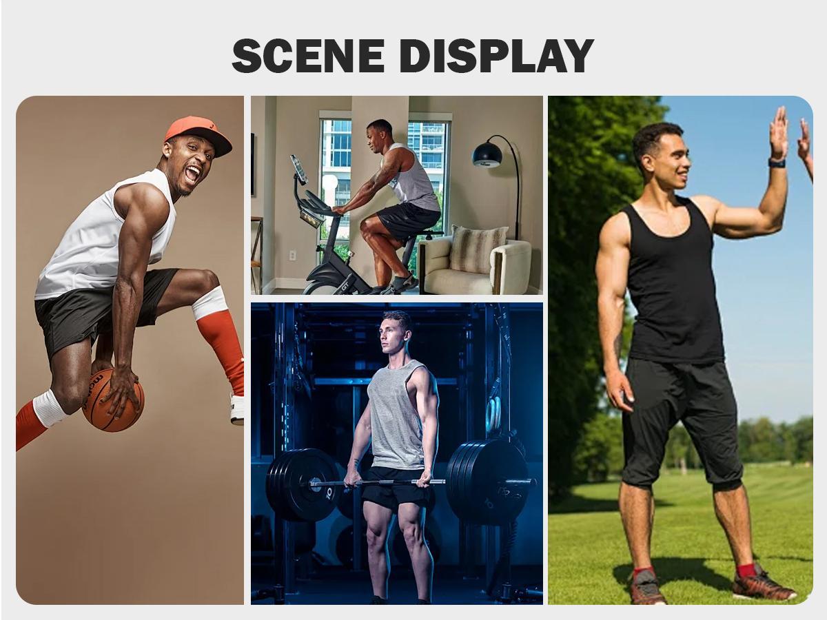 Gihuo 3Pcs Men's Ribbed Tank Top Wide Strap High Stretch Breathable Muscle Shirt Heavyweight Drapey Fit Sleeveless for Gym & Casual Workout Gym Clothing Sports Apparel