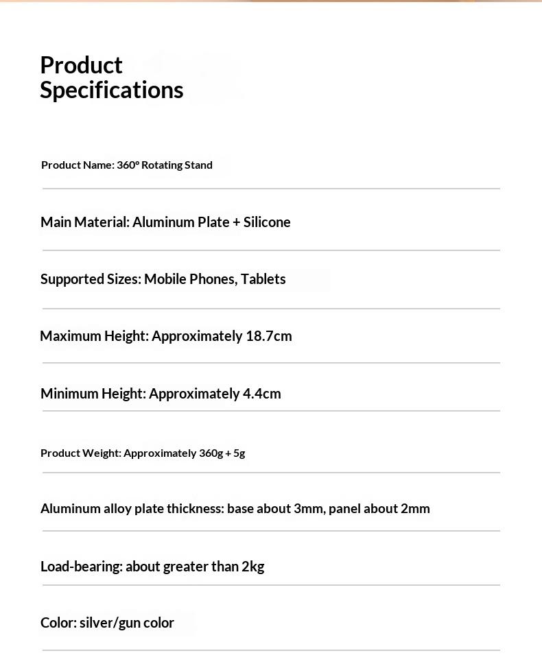 Desktop holder, mobile phone tablet, computer holder 360-degree rotating metal, high-end lazy live broadcast drama chasing artifact