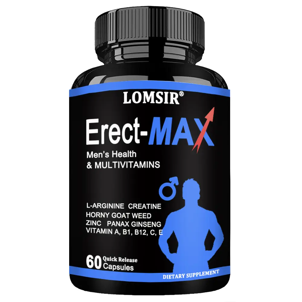 LOMSIR Men's Health Multivitamin Nitric Oxide Supplement with L-Arginine, Creatine, Maca Root - Energy Boost - 60 Capsules