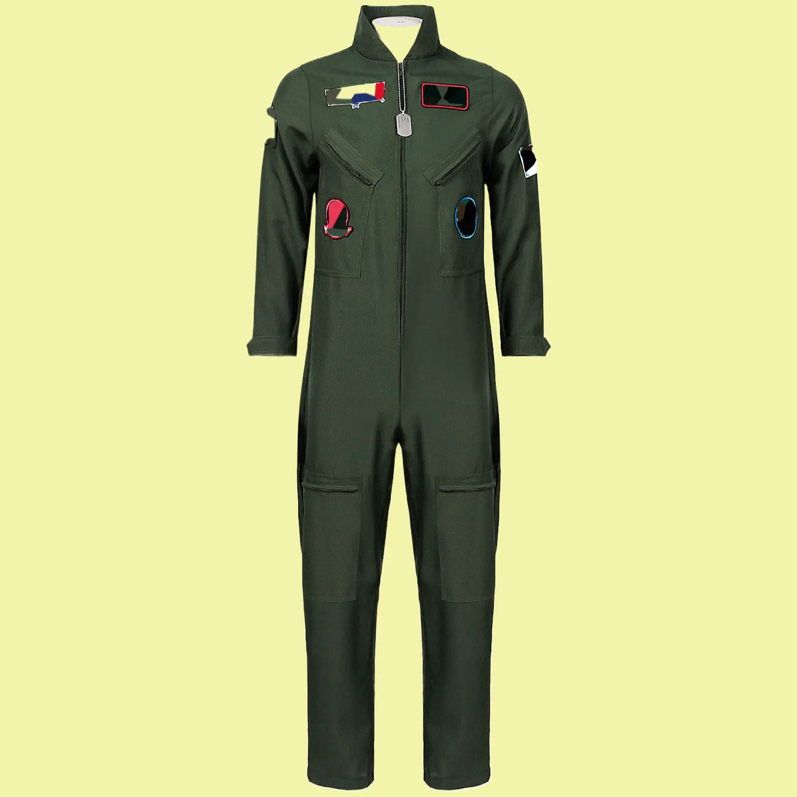 Men's Matching Pilot Costume Set - Jacket, Shirt, Cap & Accessories, Breathable Menswear Clothes for Halloween, Stage Performances, Classic, Pilot Embroidered Version For Adults, Epaulettes, Sports, Aviator Look, Breathable Poly