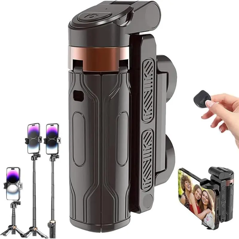 3-in-1 Adjustable Mobile Phone Tripod Stand with Bluetooth Remote Control - 360° Rotatable Selfie Stick, Hands-Free Mount, Tripod for iPhone/Samsung, Ideal for Content Creators, Compatible with iOS/Android Accessories, 360° Rotation