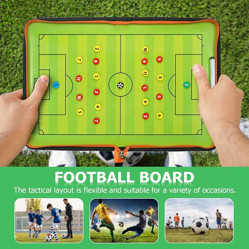 Soccer Coaching Board,  Soccer Tactics Strategy Board, Erasable Coaches Clipboard with  and Marker Pen,   Equipment for Teaching and  Plan