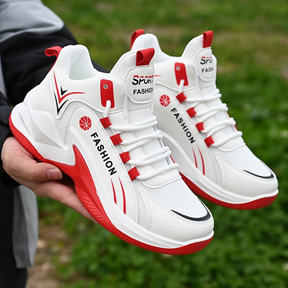 UYCEKK New Spring Basketball Shoes for 2026, Casual Sports Sneakers, White High-Top Outdoor Trendy Shoes, Breathable And Fashionable Summer Footwear for Men.