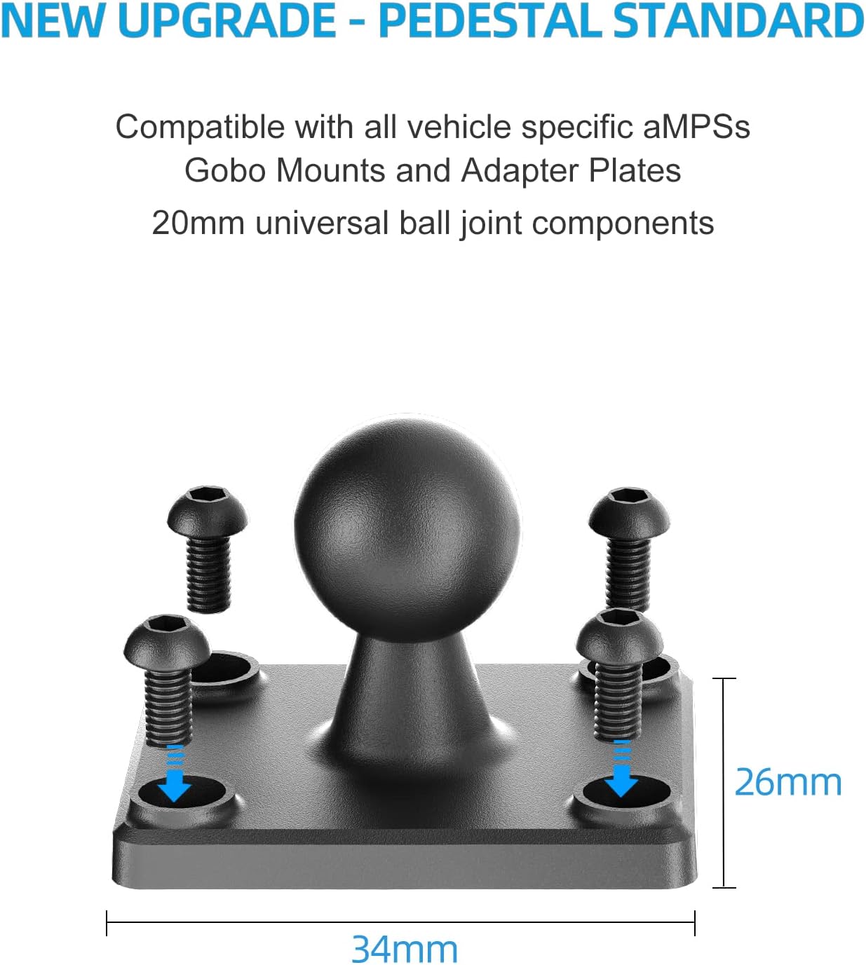 OHLPRO Heavy Duty Drill Base Tablet Holder for Trucks & Boats – Permanent Dashboard Mount for 7-11’’ iPad mini/Air/Pro – Anti-Shake Vibration-Free Navigation Mount for Wall, Desk, Commercial Vehicles