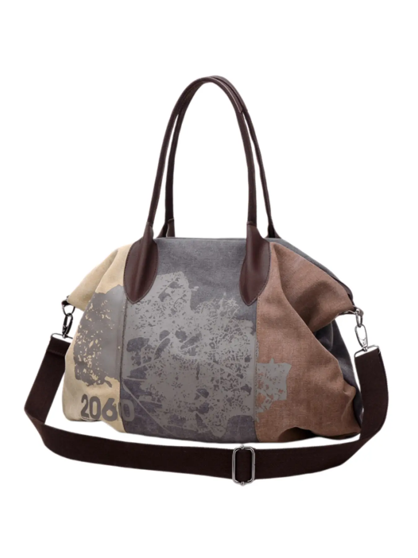 New Trendy Graffiti Canvas Bag, Korean Fashion Vintage Print Women's Handbag, Crossbody Shoulder Bag, Casual Large Backpack, Crossbody Handbags