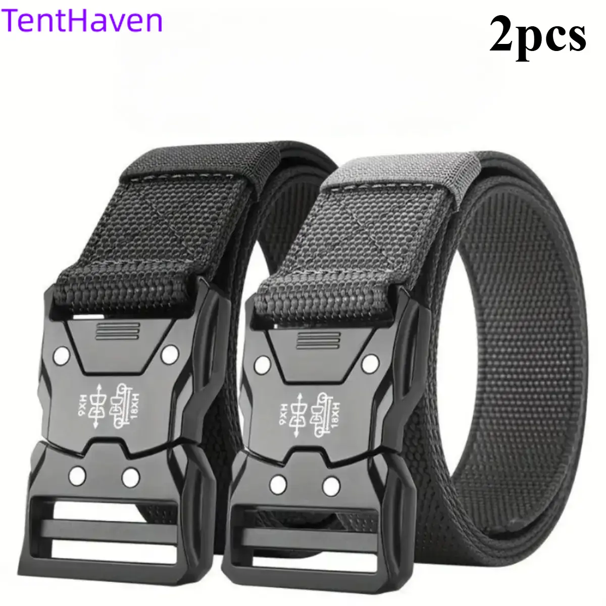 2026 New Fashionable Men's Heavy-Duty Tactical Pants with Stretch Waist Belt, Quick-Release Buckle, Elastic Band, Abrasion-Resistant Webbing for Outdoor Workwear, Military Training, Casual Use